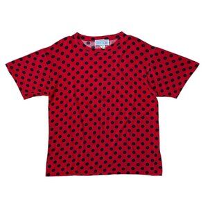 80s vintage polkadot t-shirt pattern print Caroll Paris Italy.